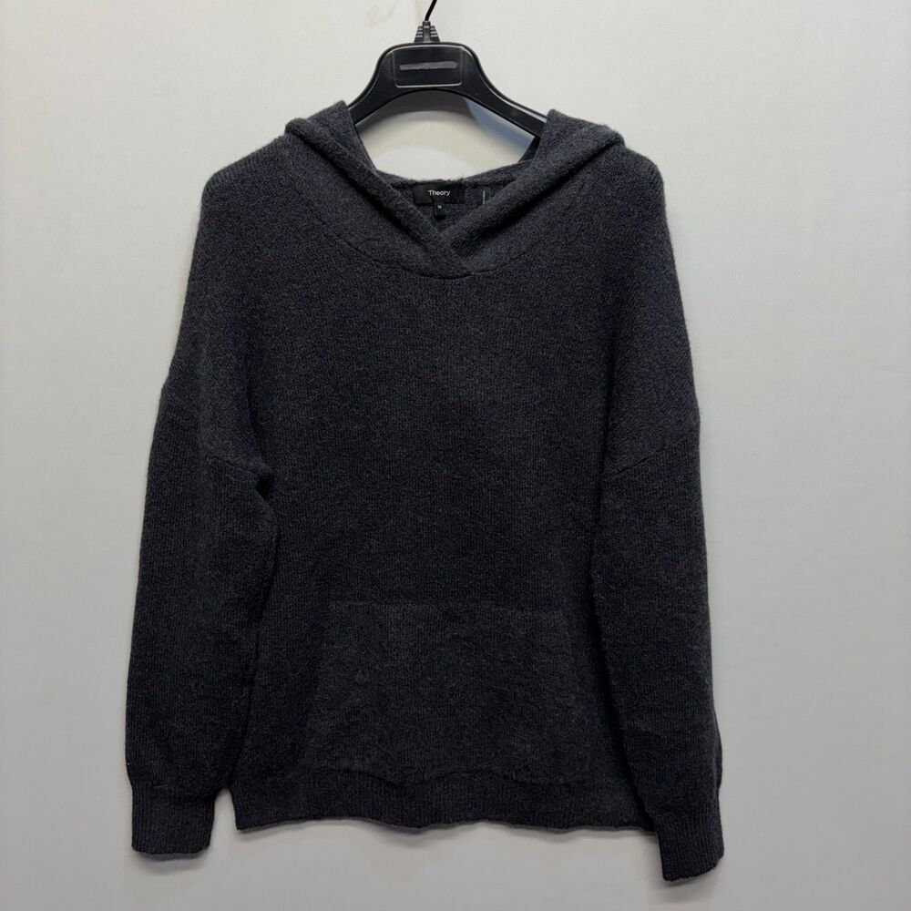 Theory Women Oversized Alpaca Blend Pullover Hoodie Sweater Size Medium D111 -12